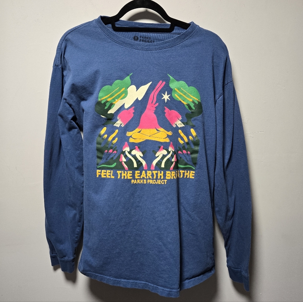 Parks Project Feel The Earth Breathe Long Sleeve Tee Size Large Cotton Unisex